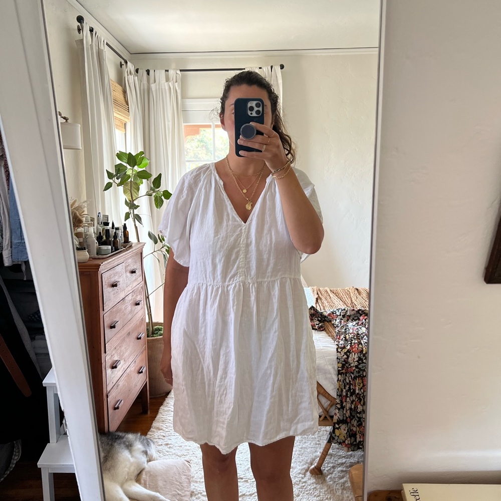 White Linen Dress by Velvet